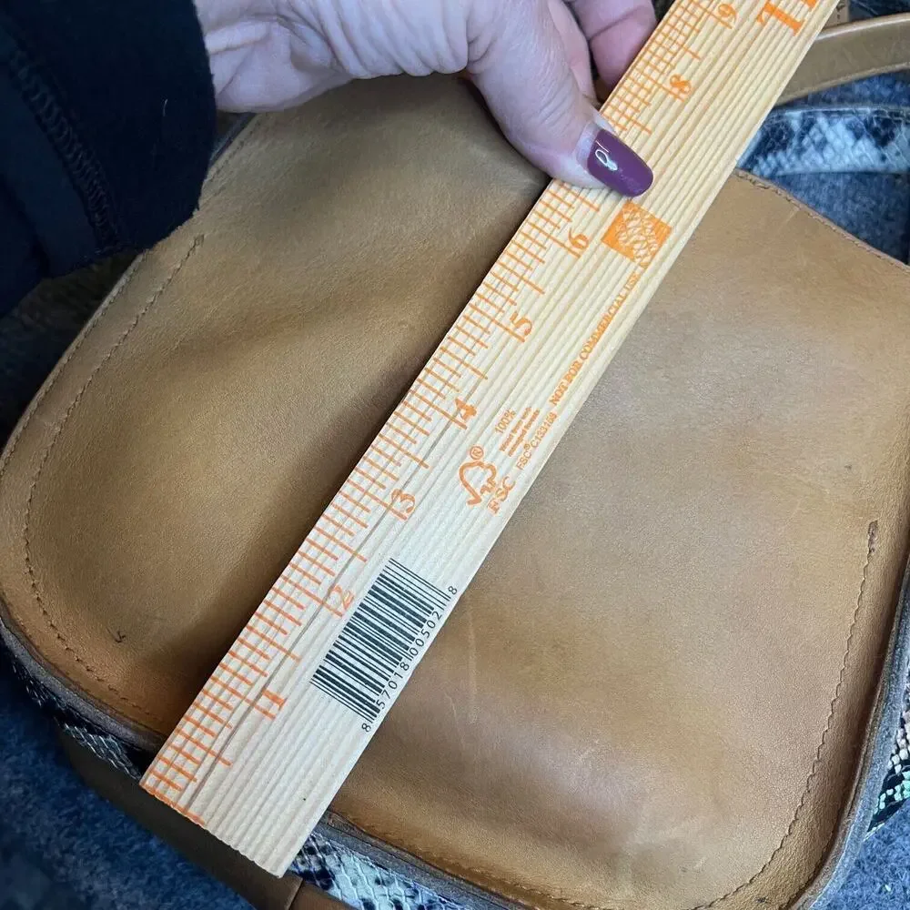 Madewell Sydney Crossbody Bag Snakeskin Embossed Leather Handle Removable Strap